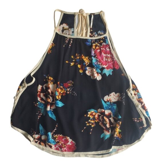 Free People Break Free Black Floral Spaghetti Strap Top Size XS - Picture 2 of 7
